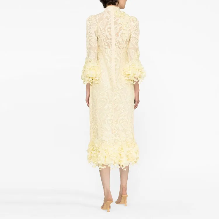 Zimmermann Long Sleeved Dress Women's Yellow-2