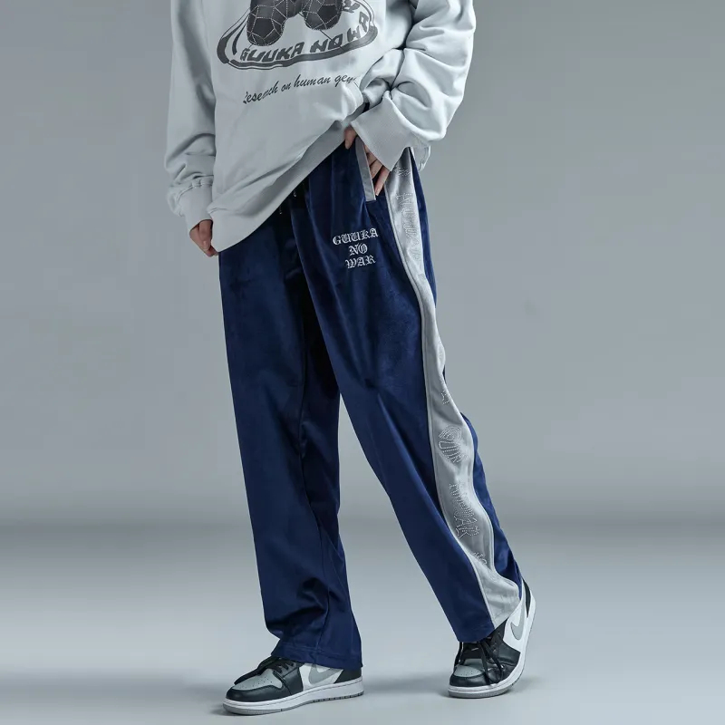 Guuka Knitted Sweatpants Unisex Navy Blue-6