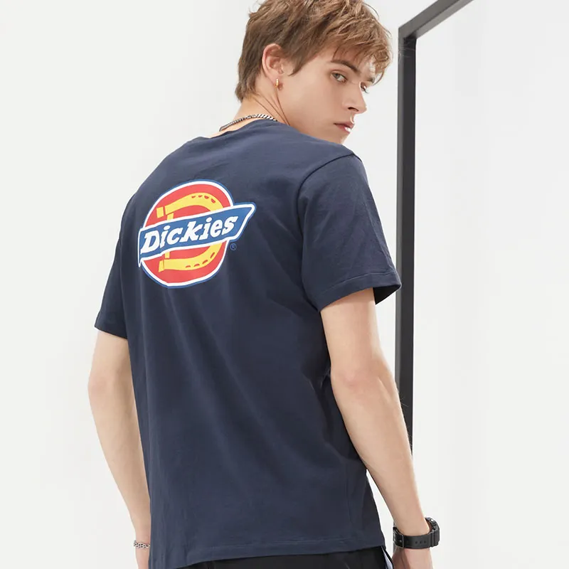 Dickies Crew Neck Fitted Straight Short Sleeved T Shirt Unisex Dark Marine Blue-3