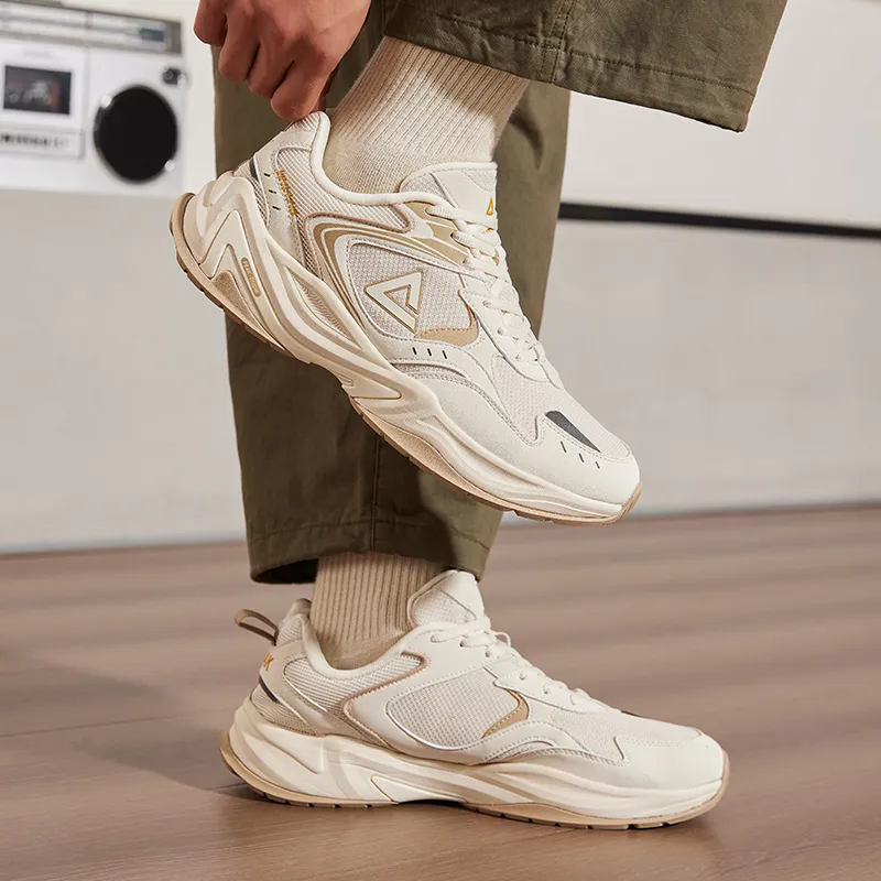PEAK State Pole Source Back Casual Shoes Men Low Top Canvas White-4