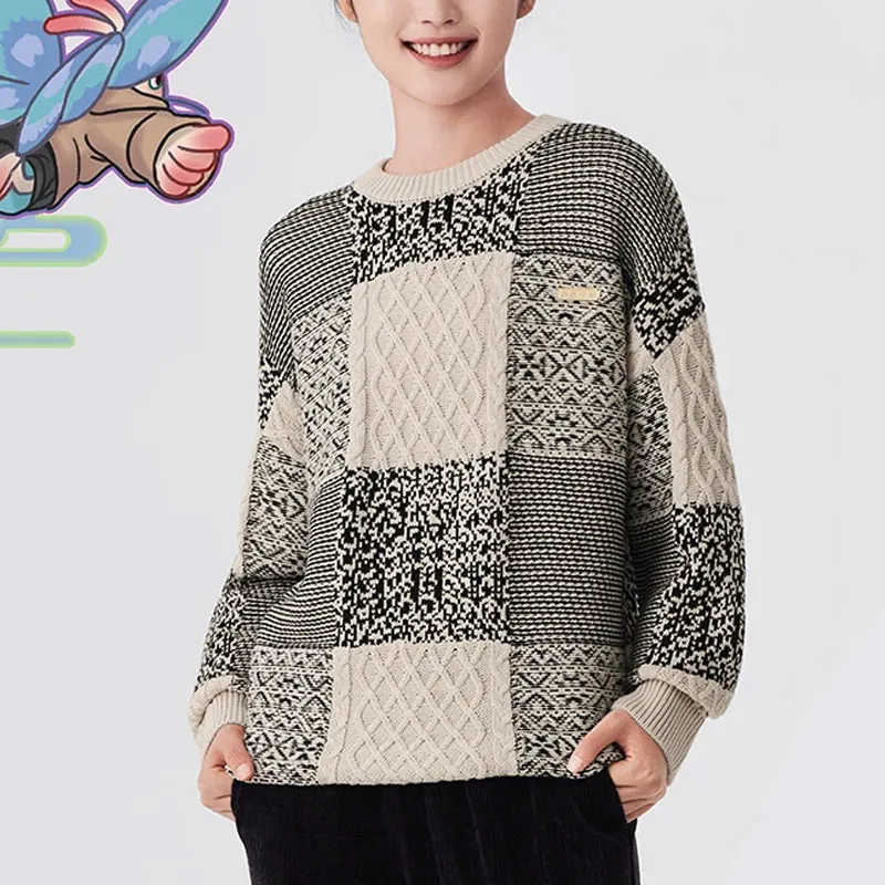 LiNing Sweaters Unisex Moonlight Gray Plaid-2