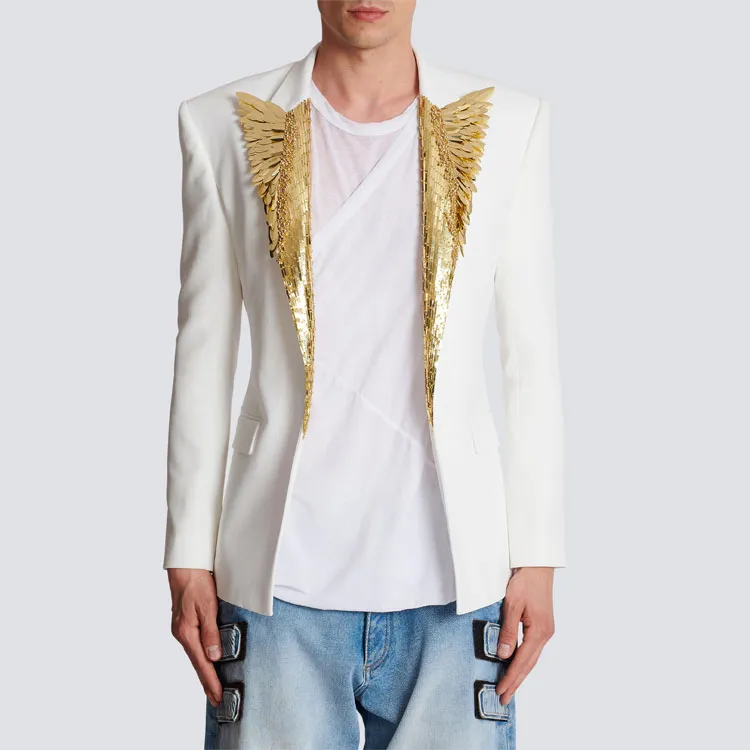 BALMAIN FW22 Business Suits Coats Men's White-2