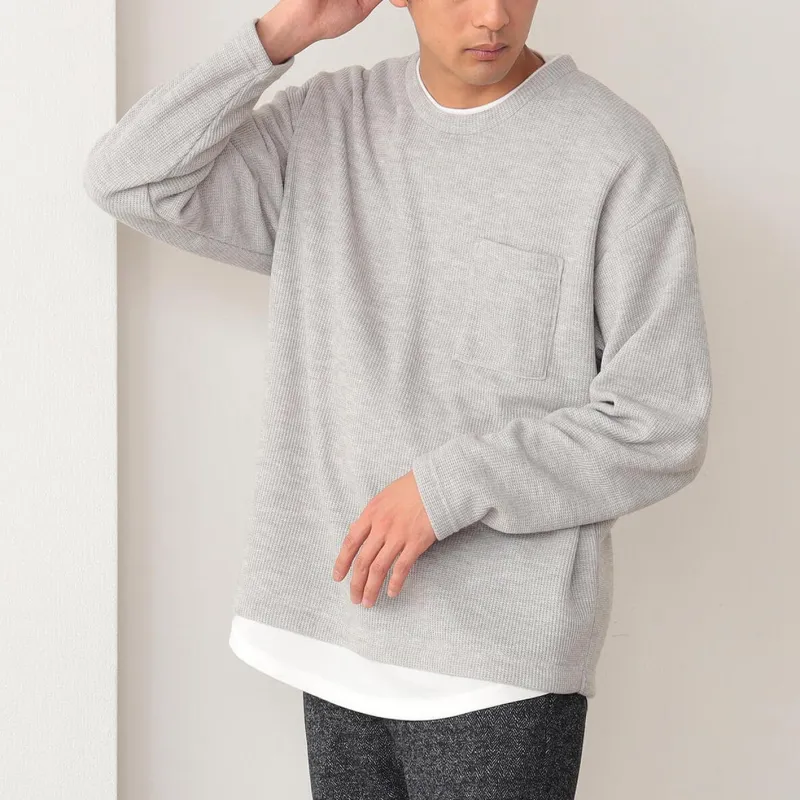 Beams T Shirts Men Gray-4