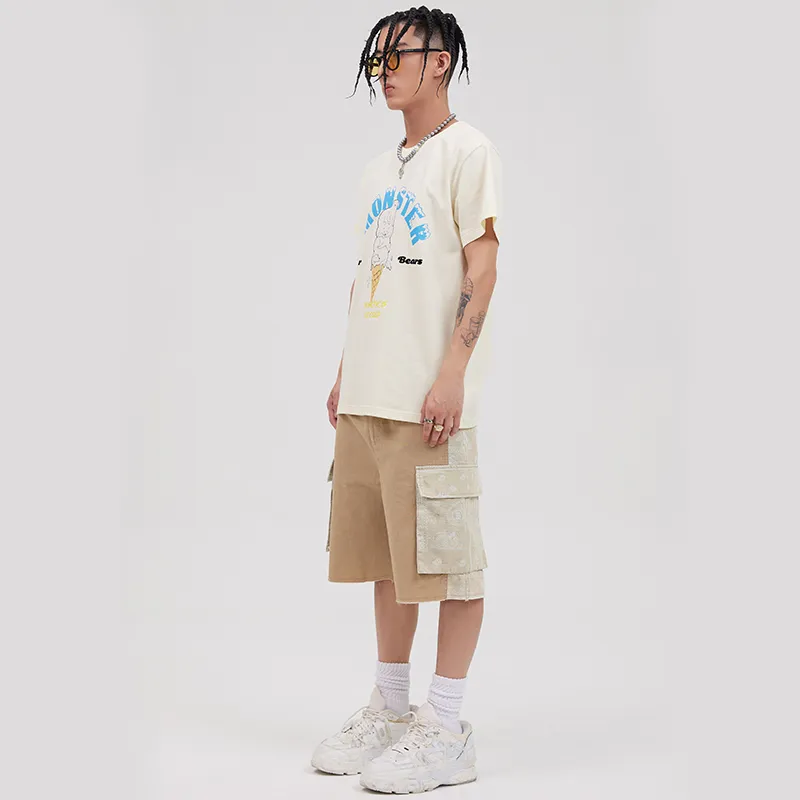 AMONSTER Straight T-Shirt Unisex Milk Tea Beige-5