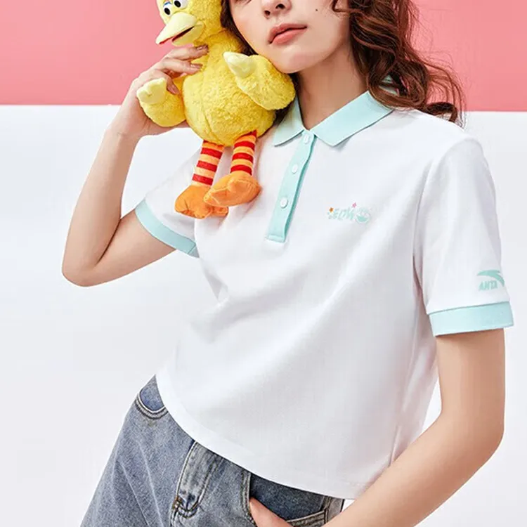 Sesame Street X ANTA Life Collection Polo Shirts Women's Snowflake White-4