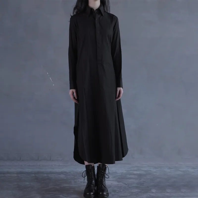 Yohji Yamamoto Long Sleeved Dresses Women's Black-2