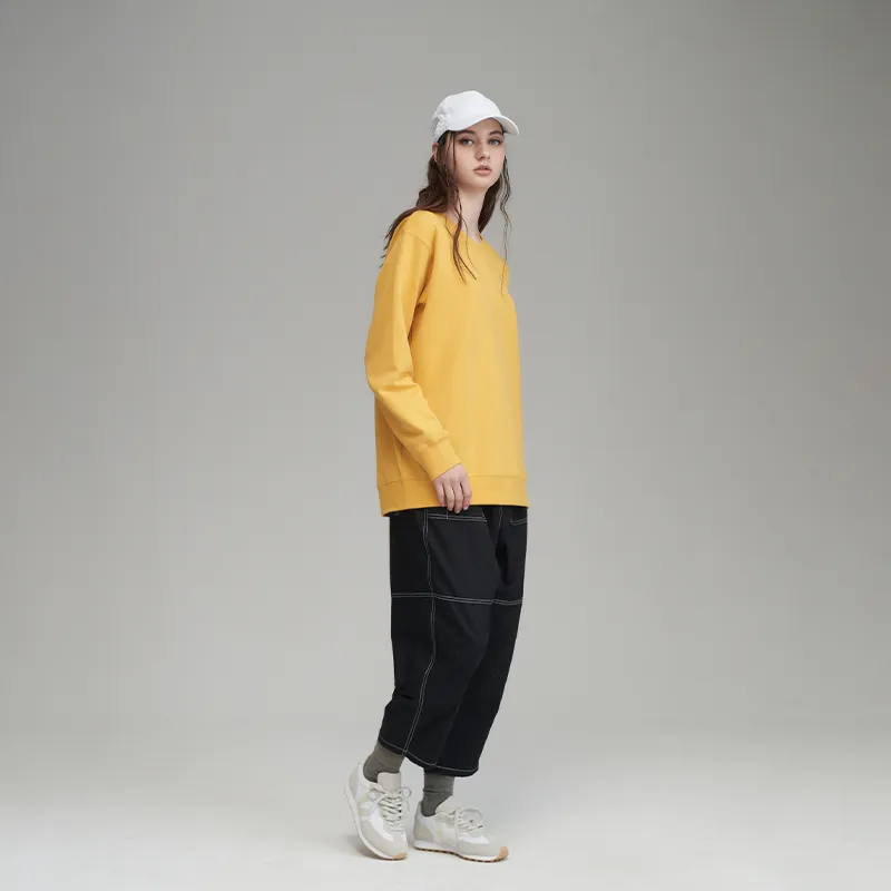 Prth Promethean Crew Neck Loose Fit Sweatshirt Unisex Yellow-6