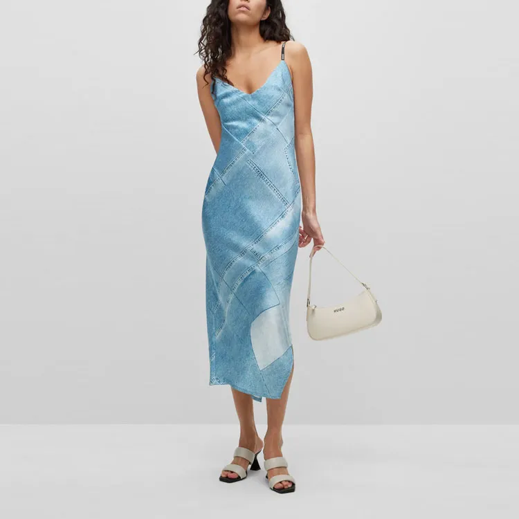 HUGO BOSS Slip Dresses Women's Blue-1