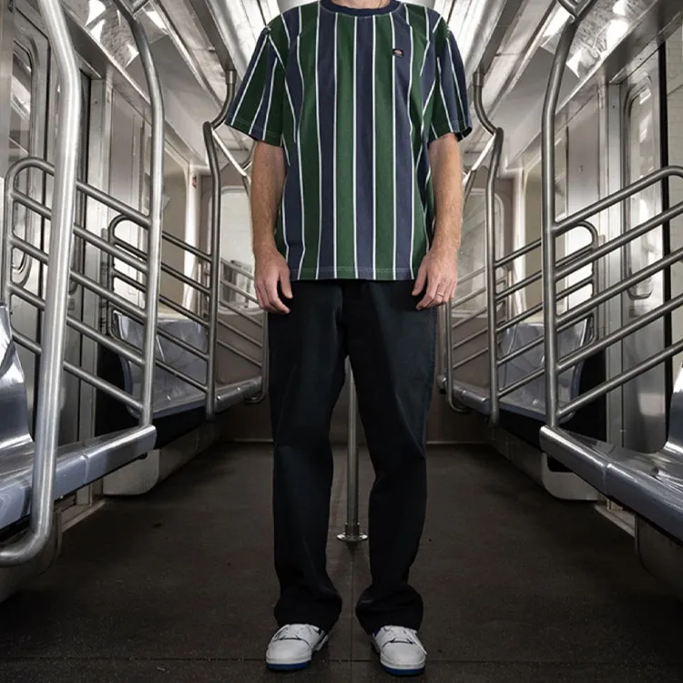 Dickies X JAKE HAYES T Shirts Men Blue Needle Green Stripes-1