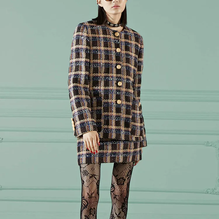 GUCCI Tartan check Tweed Jacket-2