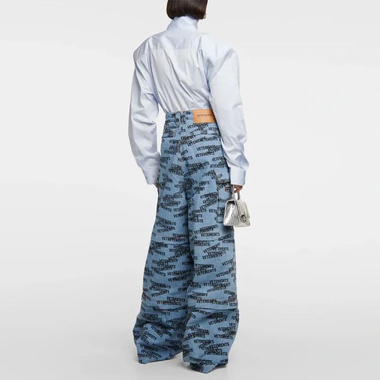 Vetements Stamped Logo Transformer Baggy Jeans 'Blue'-2