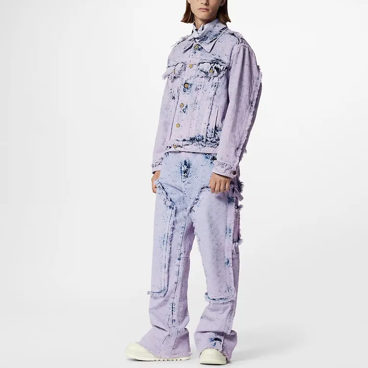 LOUIS VUITTON SS23 Denim Jacket Men's Light Purple-2