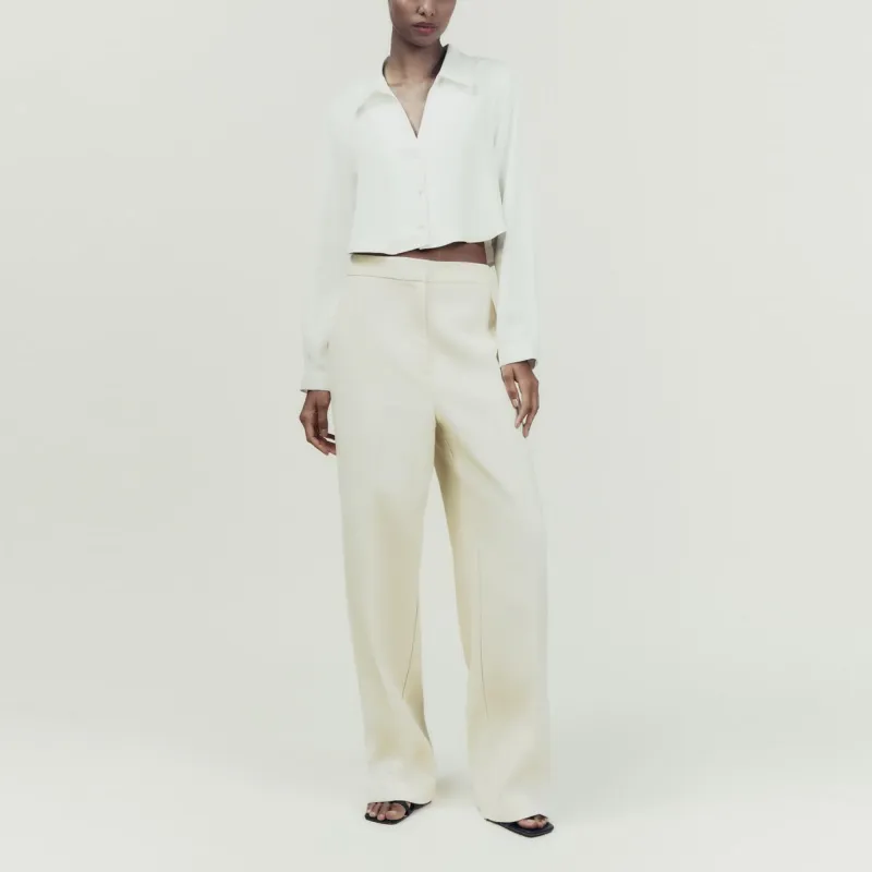 ZARA Crop Tops Women's White-3