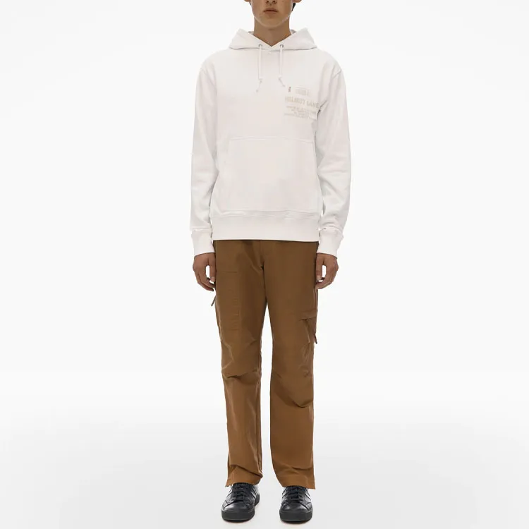 Helmut Lang Logo Printed Drawstring Hoodie-1