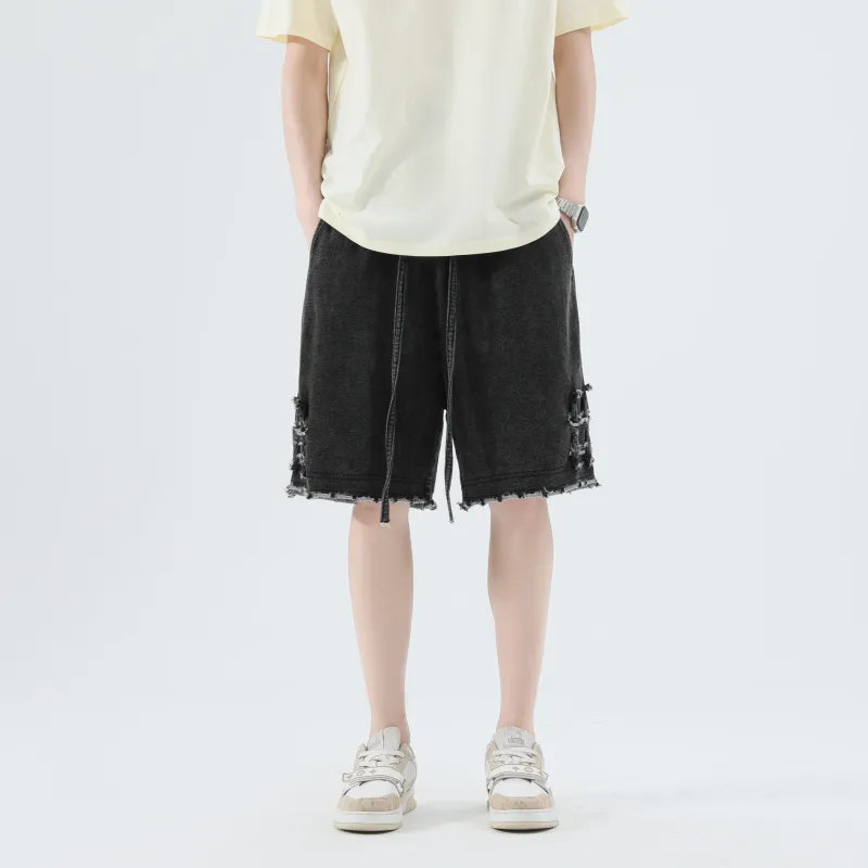 BEENTRILL Denim Shorts Unisex Black-2