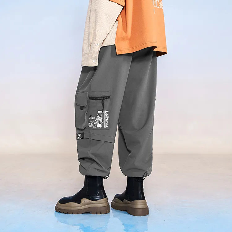 LAMLICKA Cargo Pants Unisex Gray-3