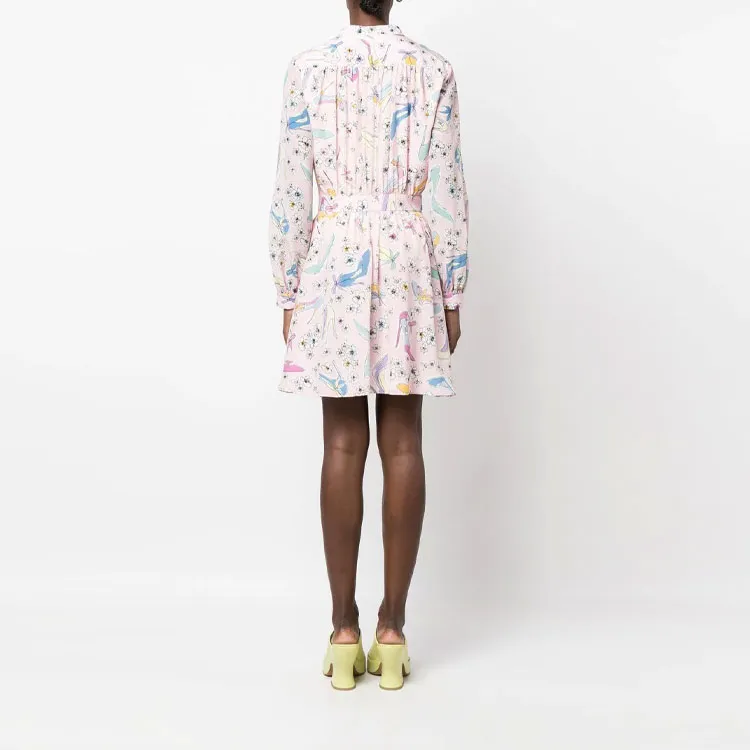 MOSCHINO Floral print Long sleeved Mini Dress-2