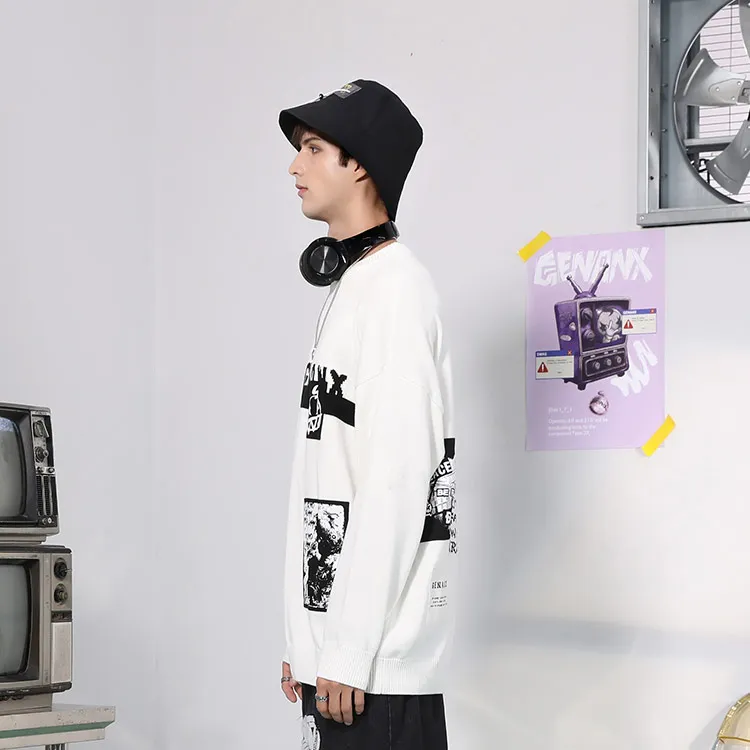 GENANX Sweaters Unisex White-4
