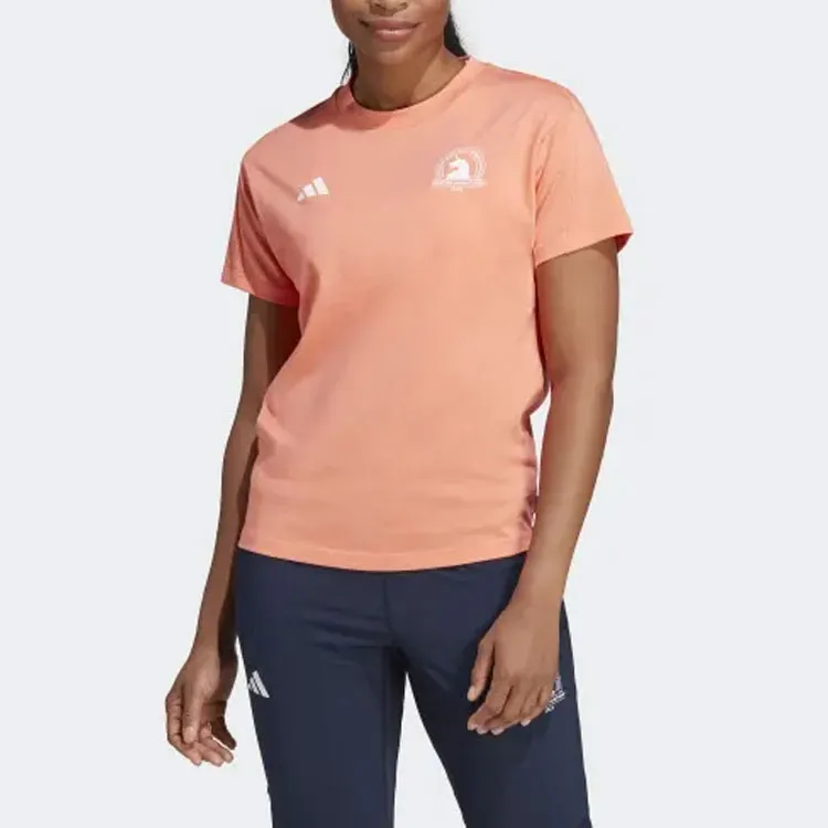 Adidas T-Shirts Women's Peach Pink-2