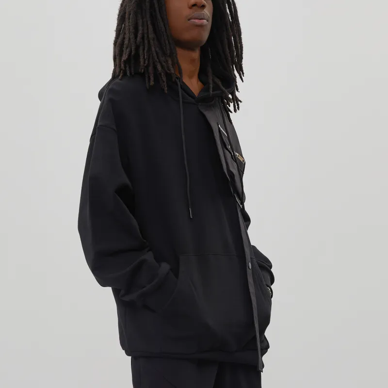 FANBIOU Hooded Loose Fit Sweatshirt Unisex Black-6