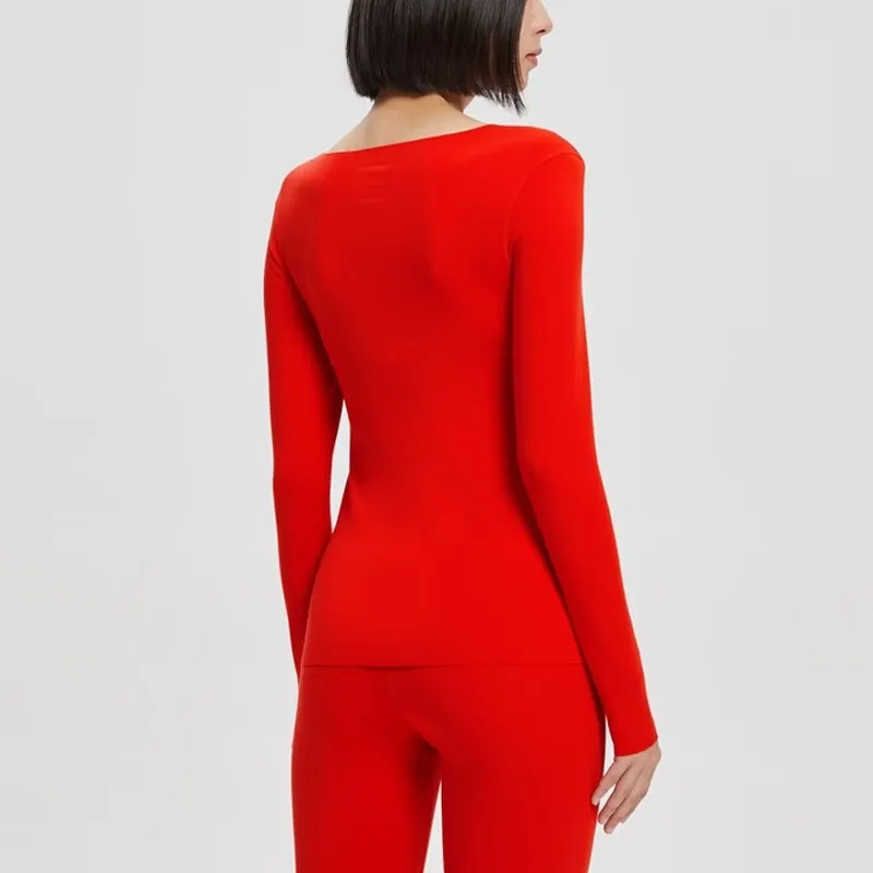 CK/Calvin Klein Thermal Tops Women's Garnet Red-2