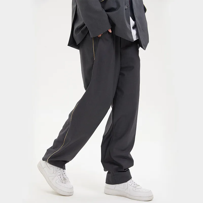 AMONSTER Little Monster Amun Straight Casual Pants Unisex Dark Gray-5