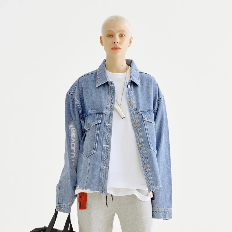 STNW Loose Fit Denim Jacket Unisex Blue-2