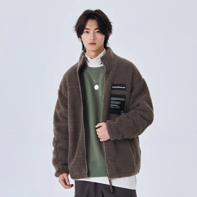 PSO Brand Letter Stand Collar Loose Fit Thickened Puffer Jacket Unisex-15