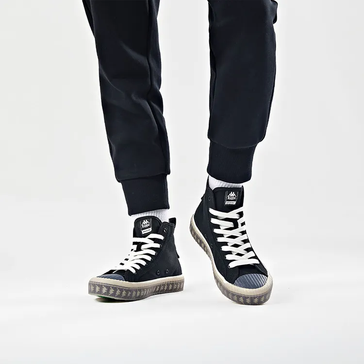 Kappa High Top Canvas Shoes Unisex Black-5