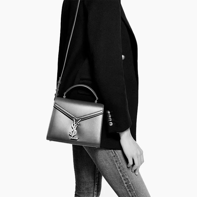SAINT LAURENT CASSANDRA Cow Leather Shoulder Bag, Crossbody Bag, Handbag Mini Women's Black-3