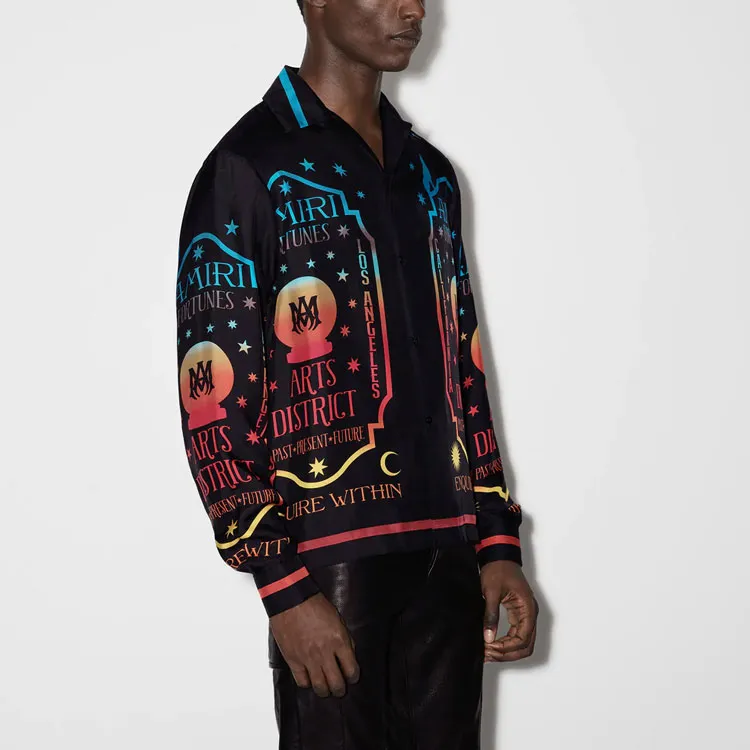 AMIRI Fortune Long Sleeve Bowling Shirt-3