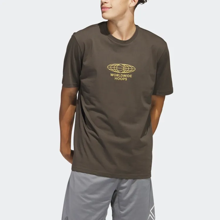 Adidas Set in Sleeve T Shirt Men's Dark Olive Green-1