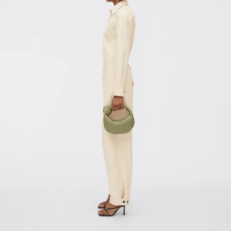 Bottega Veneta Sheepskin Handbag Mini Women's Cave Stone Green-4