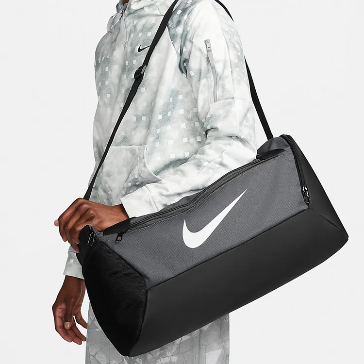 Nike Brasilia Polyester One Shoulder Crossbody Portable Luggage Bag, Gym Bag Trumpets Unisex Black Gray-5