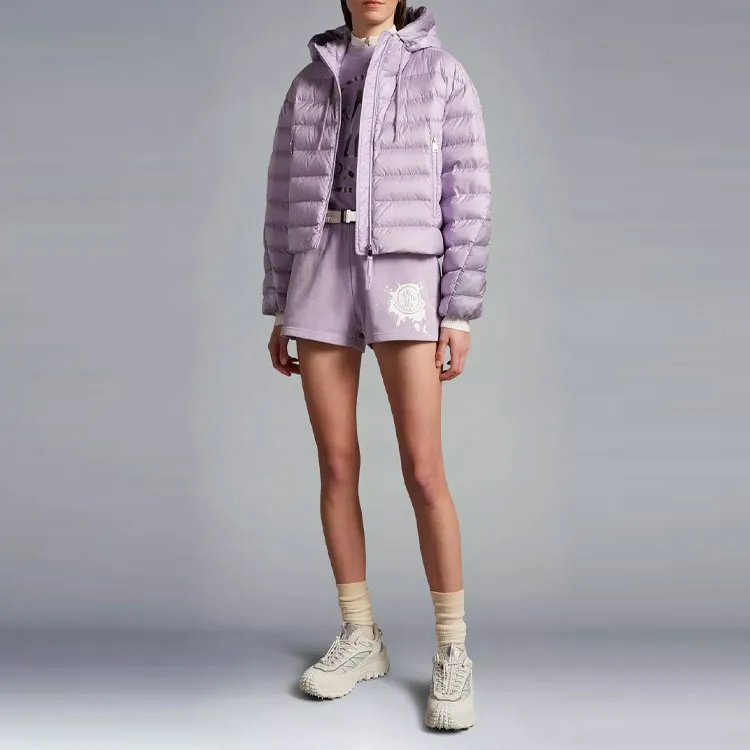 Moncler Cropped Coats Women's Lilac-1