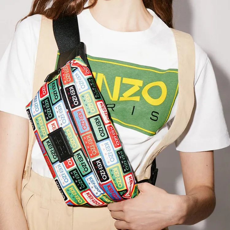 KENZO Polyester Fanny Pack Unisex Green-3