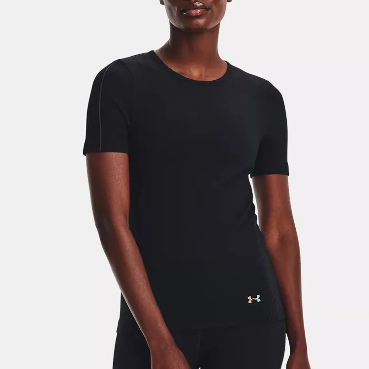 Under Armour RUSH Set in Sleeve T Shirt Women's Black-2