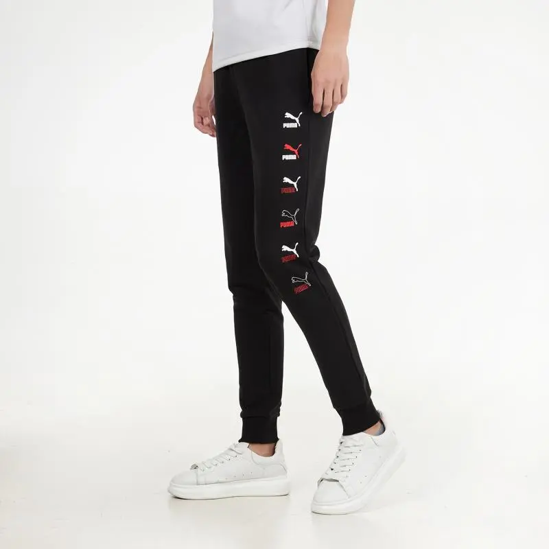 PUMA CLASSICS GRAPHICS Knitted Sports Pants Men's Black-4