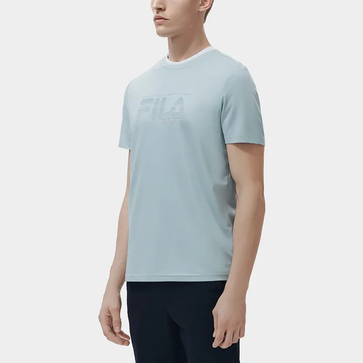 FILA T Shirt Men's Light Sky Blue-4