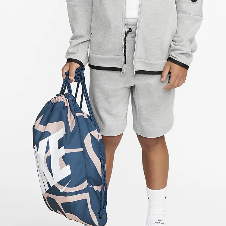 Nike Fabric Gym Bag Backpack Regular Unisex Embroidered Straw Blue-3