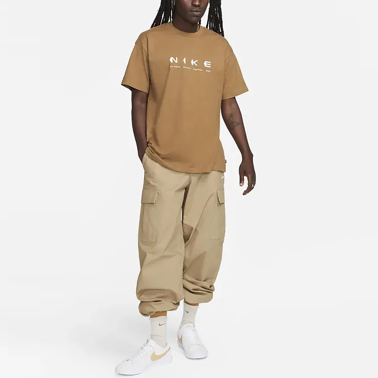 Nike T Shirts Men Camel-3