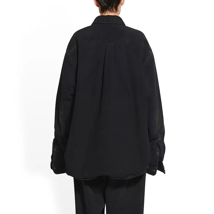Balenciaga SS23 Denim Jacket Loose Fit Style Men's Black-2