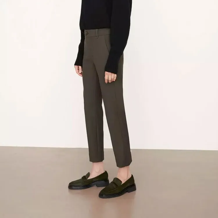 VINCE Casual Pants Women's Olive Green-3