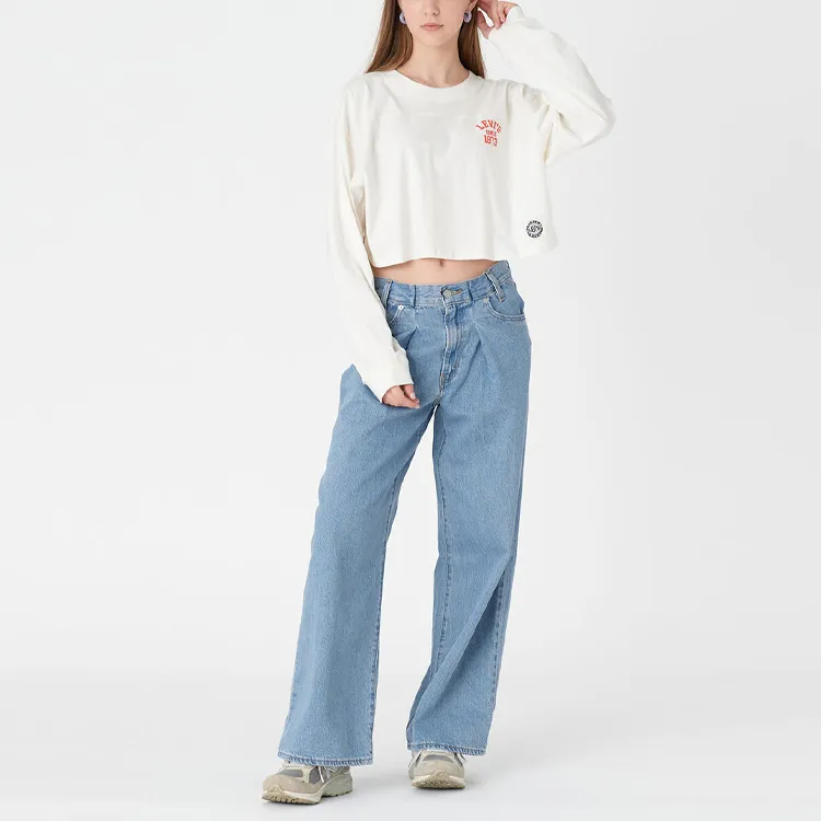 Levis Crop Tops Women's White-2