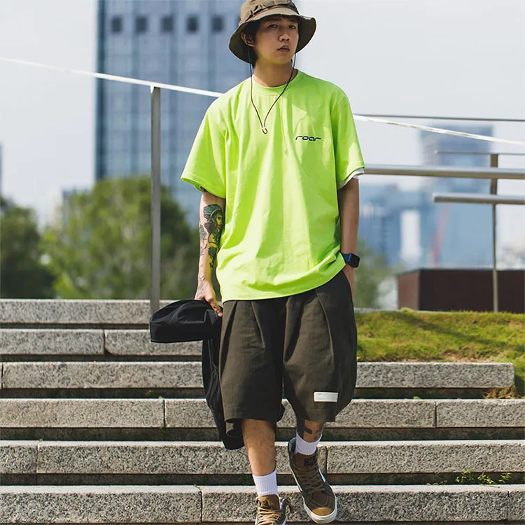 ROARINGWILD Shorts Unisex Gray Green-3
