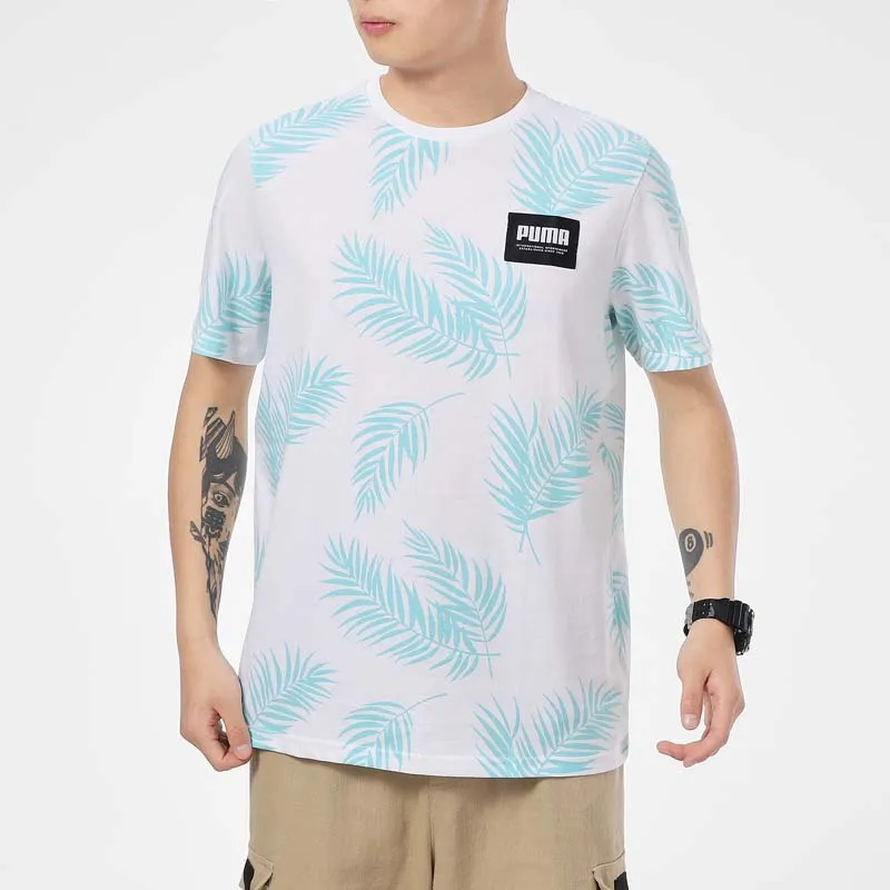 PUMA T Shirts Men Light Blue-3