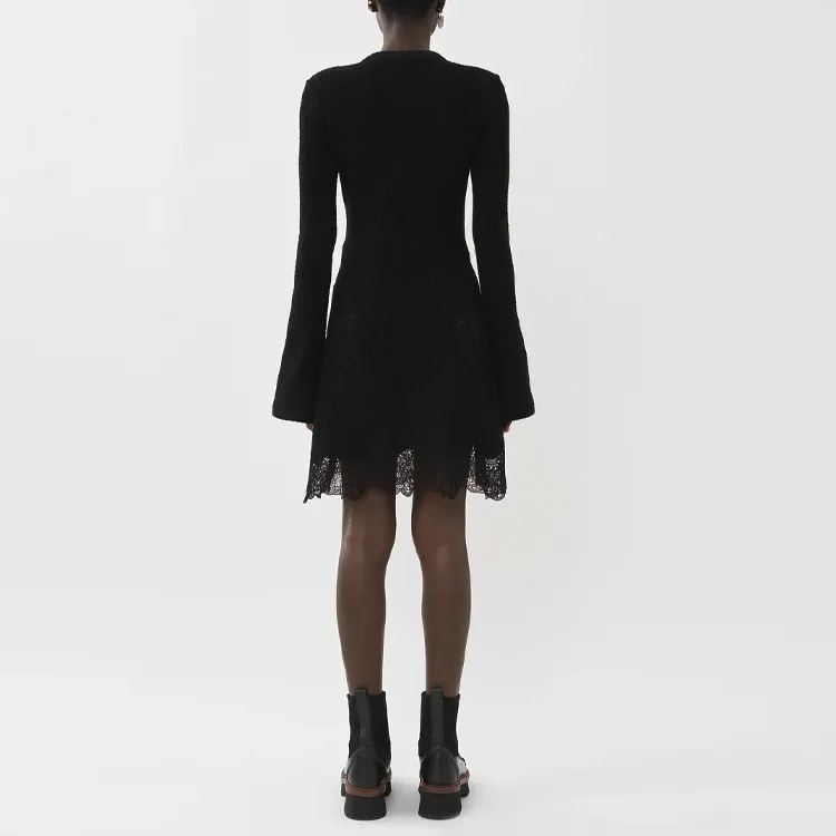 Chloé Lace panel Knitted Mini Dress-3