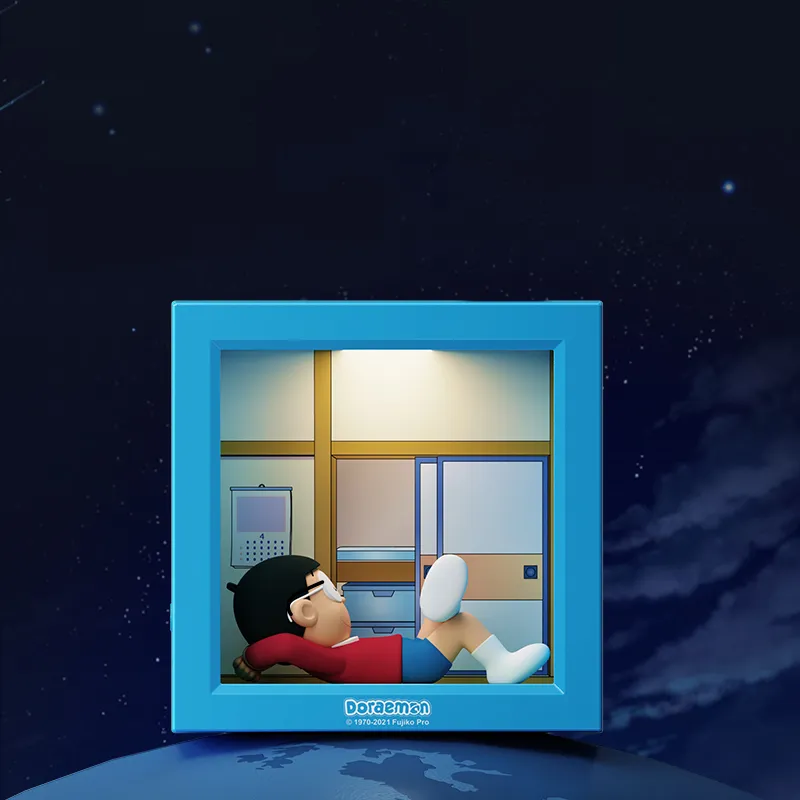 ROCK Doraemon Photo Frame Night Light Chibi Figures 12.2cm-7