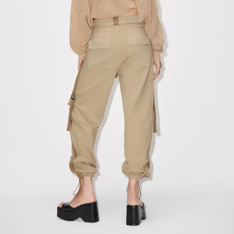 ZARA Cargo Pants Women's Beige-3