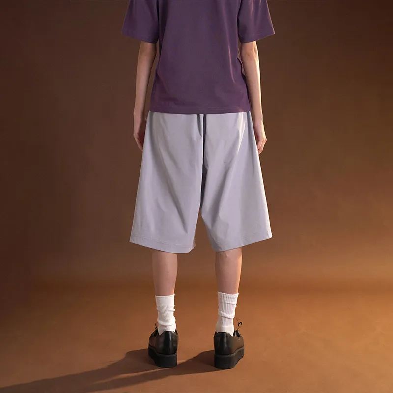UNVESNO SS21 Loose Fit Shorts Unisex Light Blue-3